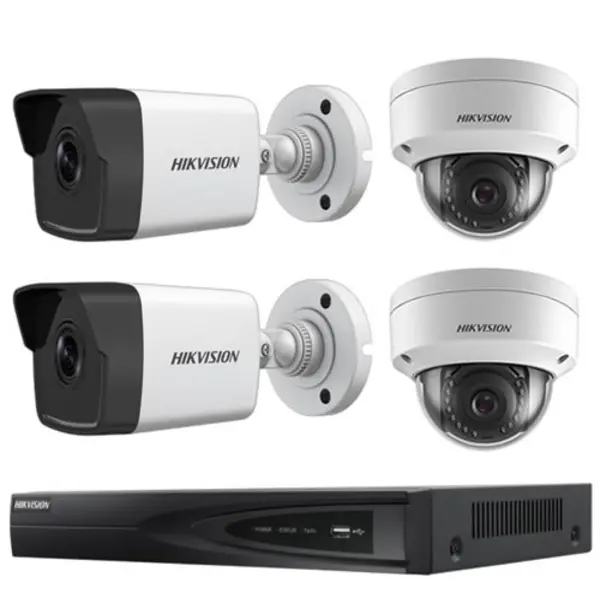 OSCAR VISION KIT VIDEOSURVEILLANCE 4 caméras 4Mp + 4 cordons Rj45 20m + 1 NVR 4Ch