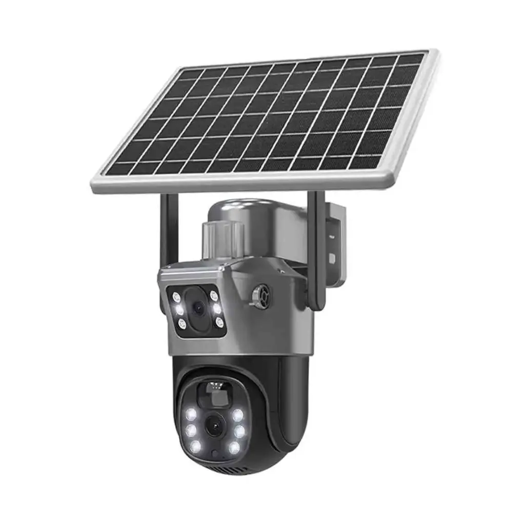 CAMERA SOLAIRE TRIPLE OBJECTIF WIFI 360° + ALARME INTEGREE